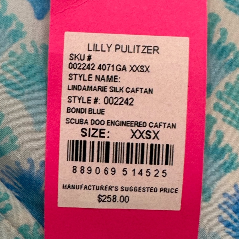 Lilly Pulitzer Lindamarie Silk Caftan XXSX (fits0-4) please read - Picture 9 of 12
